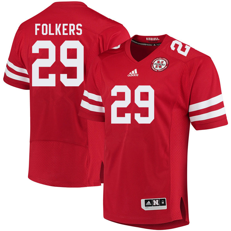 Men #29 Bennett Folkers Nebraska Cornhuskers College Football Jerseys Sale-Red